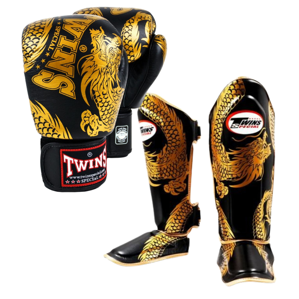 Twins Flying Dragon Black/Gold Sparring Bundle – UK Fight Gear