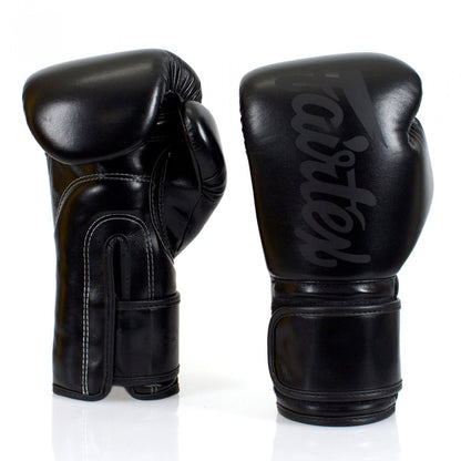 Fairtex BGV14SB Super Black Muay Thai Boxing Gloves - premium quality gloves for Muay Thai training.