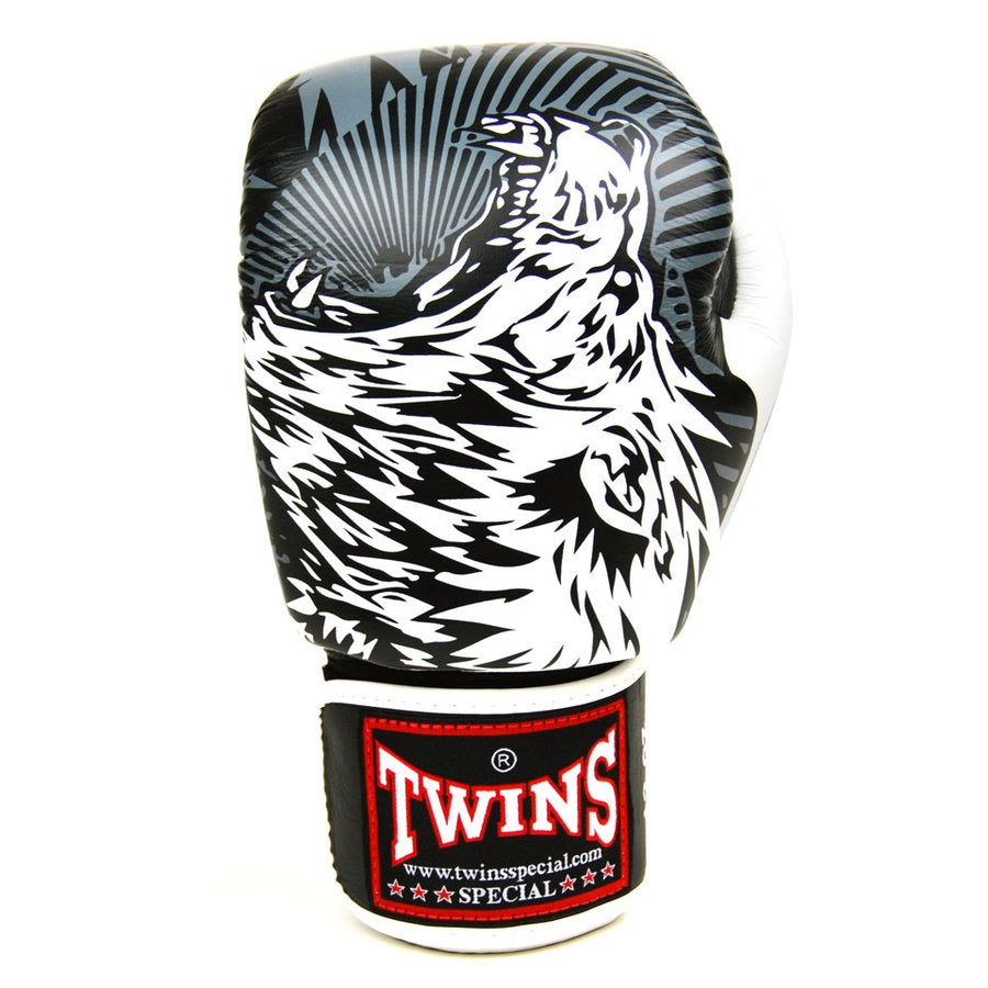 Twins FBGVL3-50 Wolf White Muay Thai Boxing Gloves