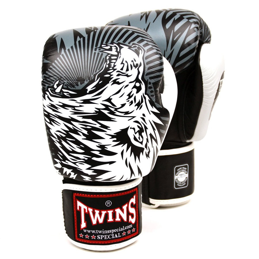 Twins FBGVL3-50 Wolf White Muay Thai Boxing Gloves