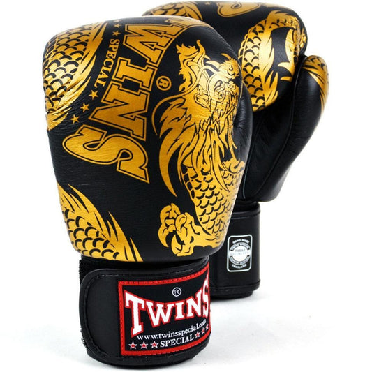 Twins FBGVL3-49 Flying Dagon Muay Thai Gloves Black/Gold