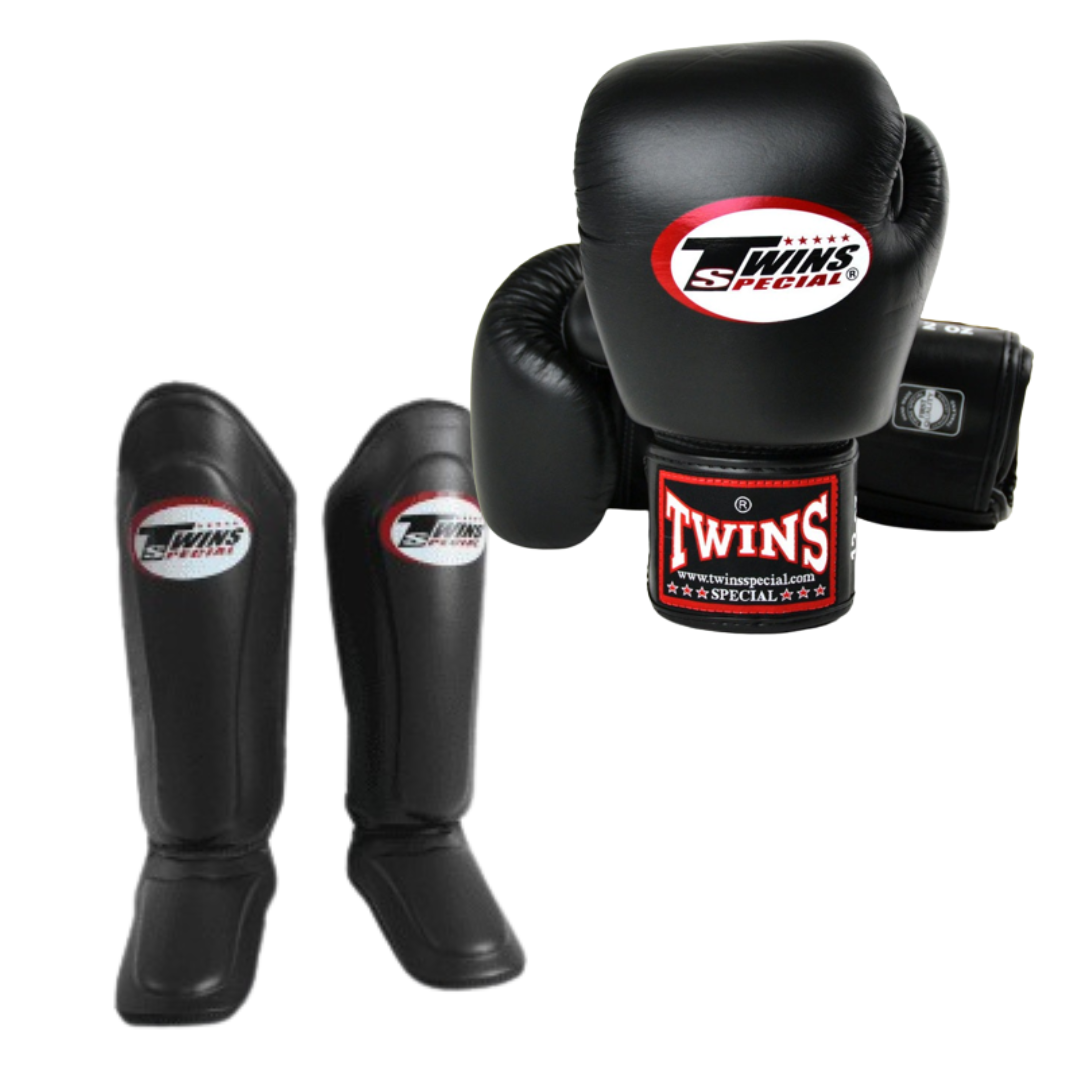 Twins Sparring Bundle - BGVL3 Gloves and SGL10 Shin Guards - UK Fight Gear