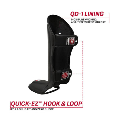 RDX T1 Black Shin Guards - UK Fight Gear