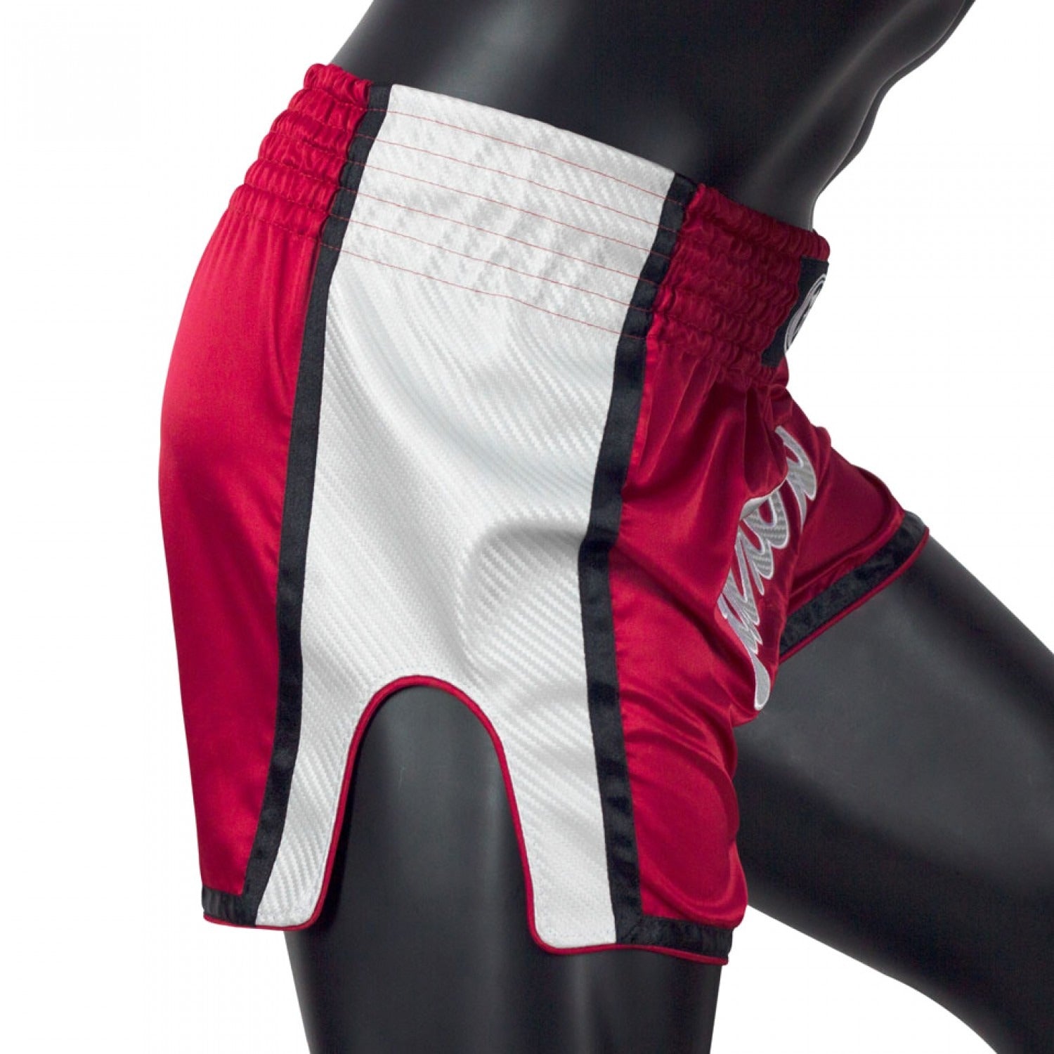 Fairtex BS1704 Red-White Slim Cut Muay Thai Shorts - UK Fight Gear