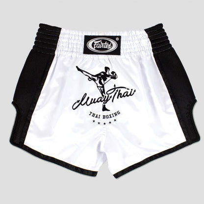 Fairtex BS1707 White Slim Cut Muay Thai Shorts - UK Fight Gear