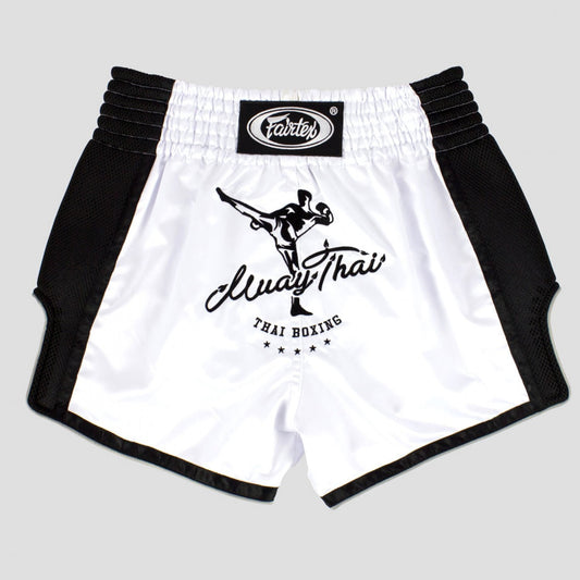 Fairtex BS1707 White Slim Cut Muay Thai Shorts - UK Fight Gear