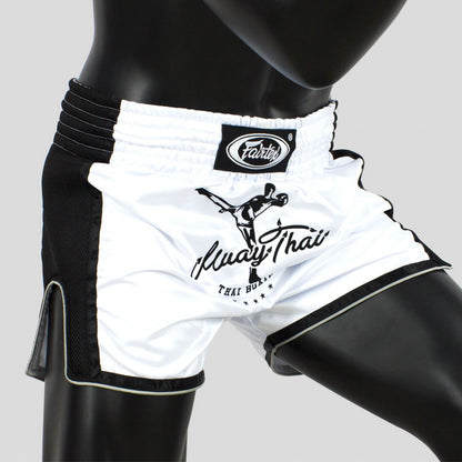 Fairtex BS1707 White Slim Cut Muay Thai Shorts - UK Fight Gear